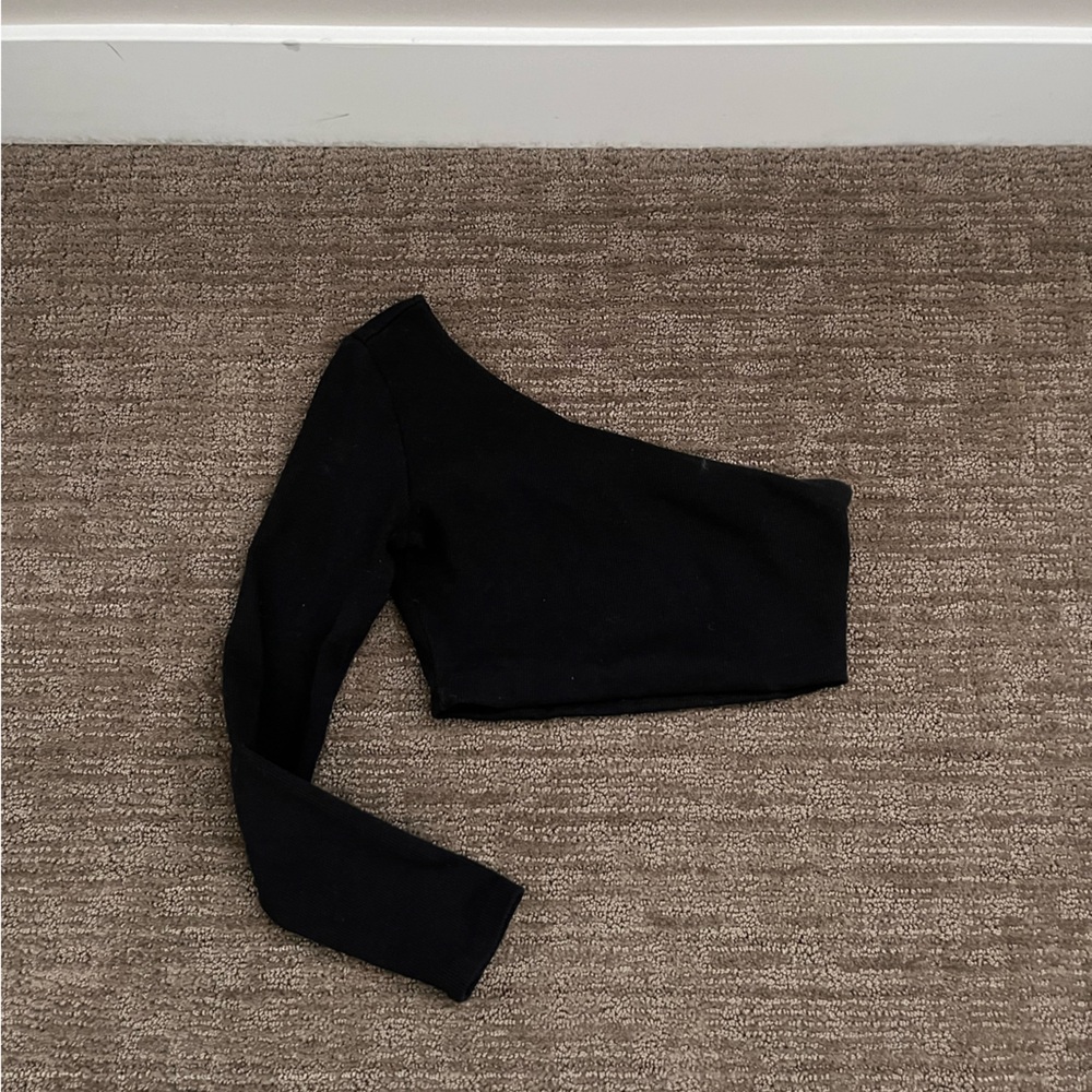black one shoulder top
